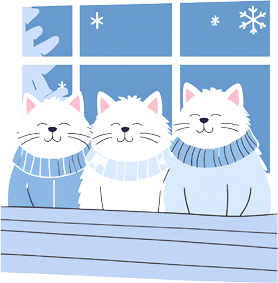 3 chats du froid